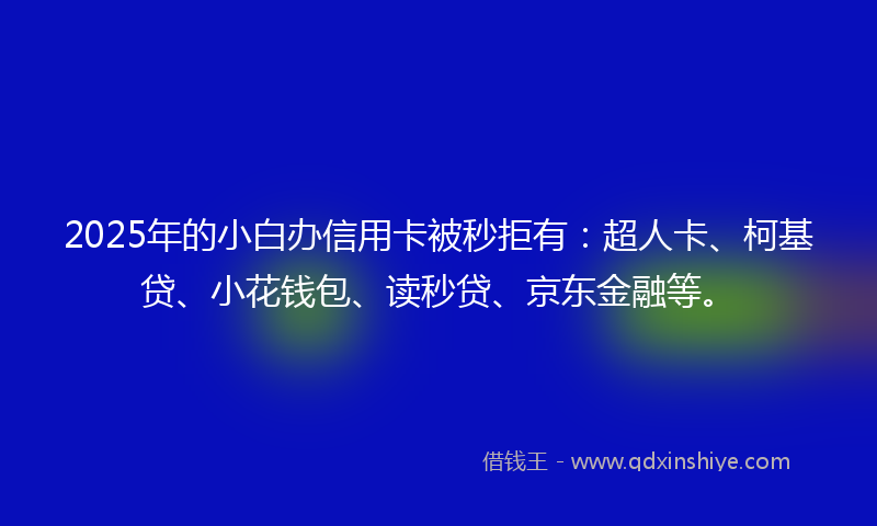 2025年的小白办信用卡被秒拒有：超人卡、柯基贷、小花钱包、读秒贷、京东金融等。