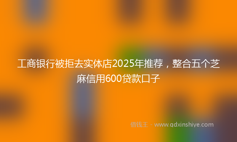 工商银行被拒去实体店2025年推荐，整合五个芝麻信用600贷款口子