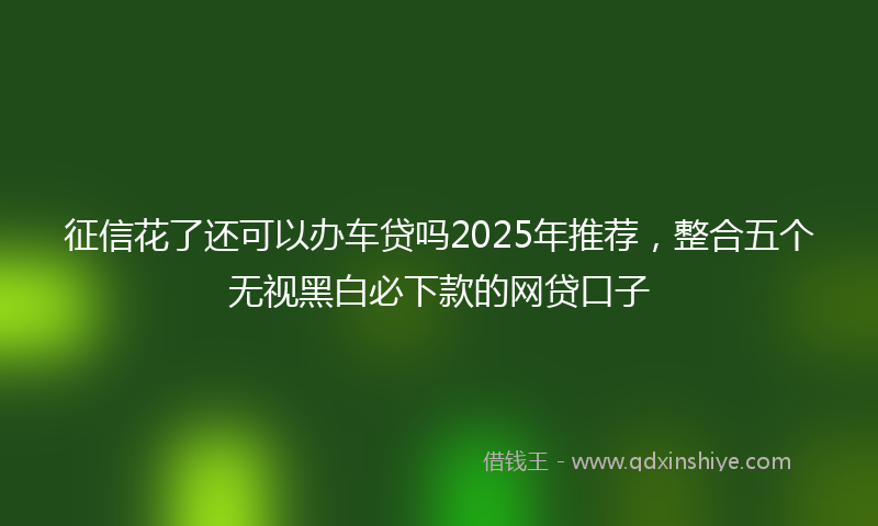 征信花了还可以办车贷吗2025年推荐，整合五个无视黑白必下款的网贷口子