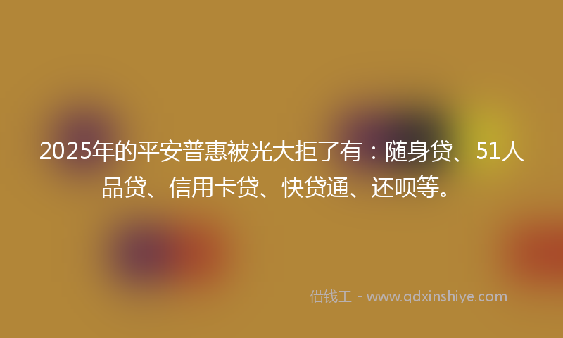 2025年的平安普惠被光大拒了有：随身贷、51人品贷、信用卡贷、快贷通、还呗等。