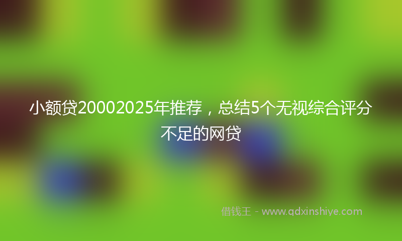 小额贷20002025年推荐，总结5个无视综合评分不足的网贷