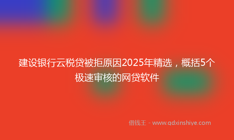 建设银行云税贷被拒原因2025年精选，概括5个极速审核的网贷软件