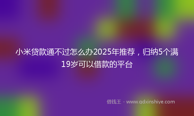 小米贷款通不过怎么办2025年推荐，归纳5个满19岁可以借款的平台