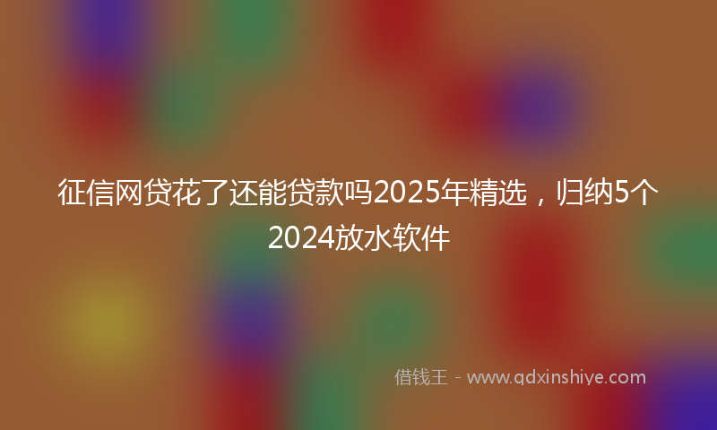 征信网贷花了还能贷款吗2025年精选，归纳5个2024放水软件