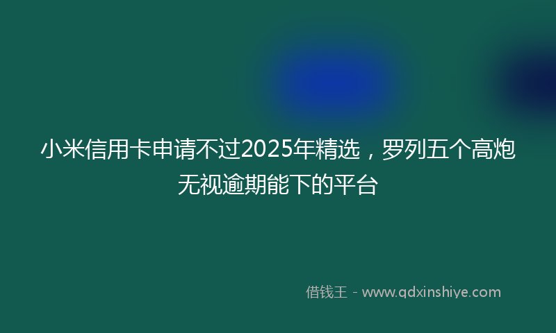 小米信用卡申请不过2025年精选，罗列五个高炮无视逾期能下的平台