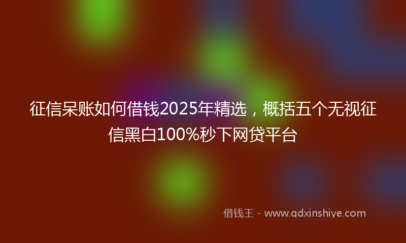 征信呆账如何借钱2025年精选，概括五个无视征信黑白100%秒下网贷平台