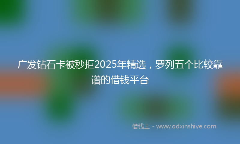 广发钻石卡被秒拒2025年精选，罗列五个比较靠谱的借钱平台