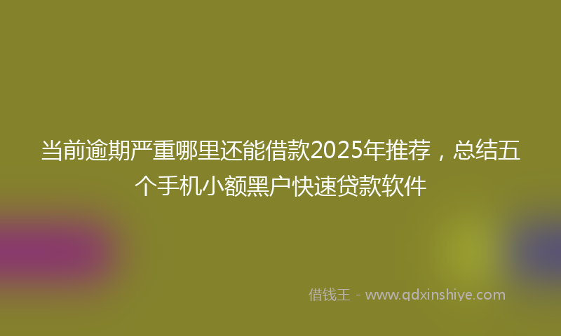当前逾期严重哪里还能借款2025年推荐，总结五个手机小额黑户快速贷款软件