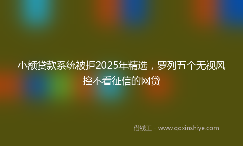 小额贷款系统被拒2025年精选，罗列五个无视风控不看征信的网贷