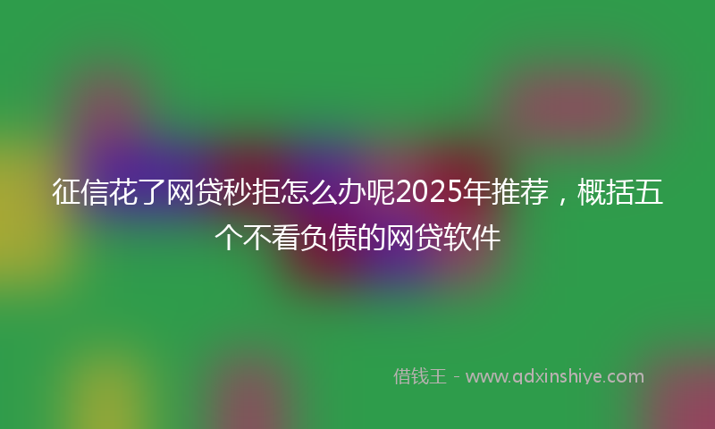 征信花了网贷秒拒怎么办呢2025年推荐，概括五个不看负债的网贷软件