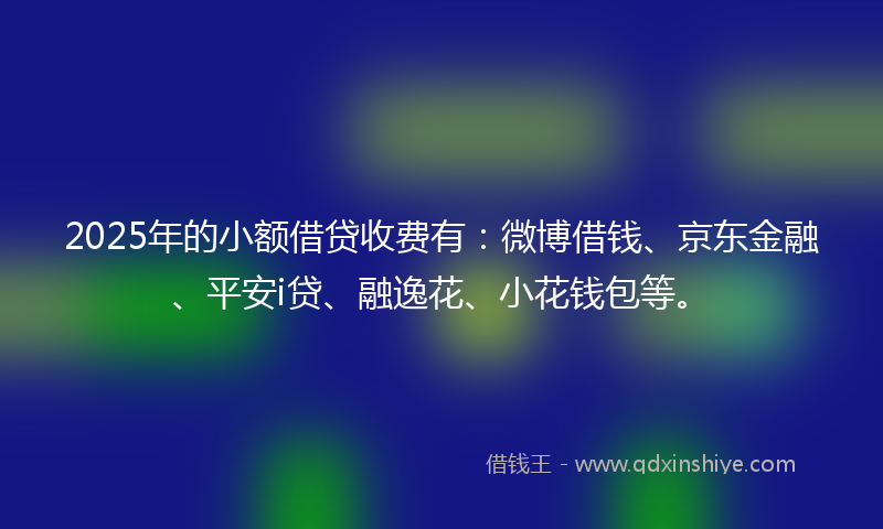 2025年的小额借贷收费有：微博借钱、京东金融、平安i贷、融逸花、小花钱包等。