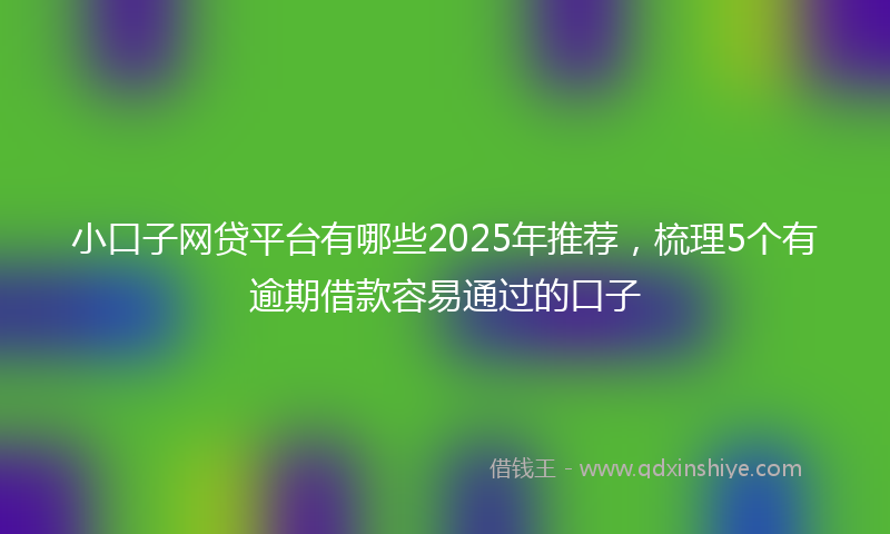 小口子网贷平台有哪些2025年推荐，梳理5个有逾期借款容易通过的口子