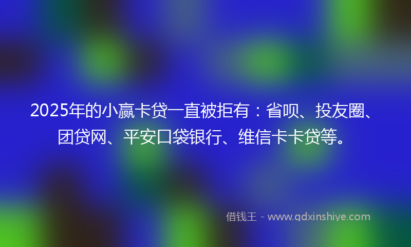 2025年的小赢卡贷一直被拒有：省呗、投友圈、团贷网、平安口袋银行、维信卡卡贷等。