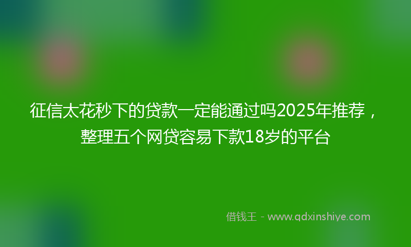征信太花秒下的贷款一定能通过吗2025年推荐，整理五个网贷容易下款18岁的平台