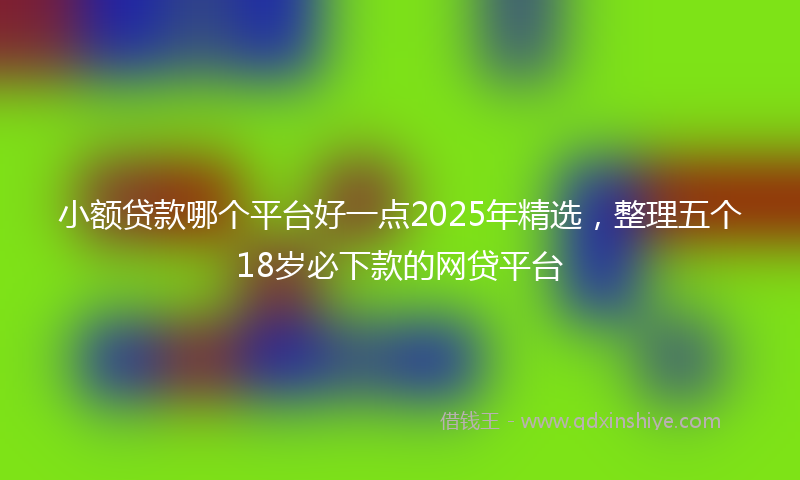 小额贷款哪个平台好一点2025年精选，整理五个18岁必下款的网贷平台