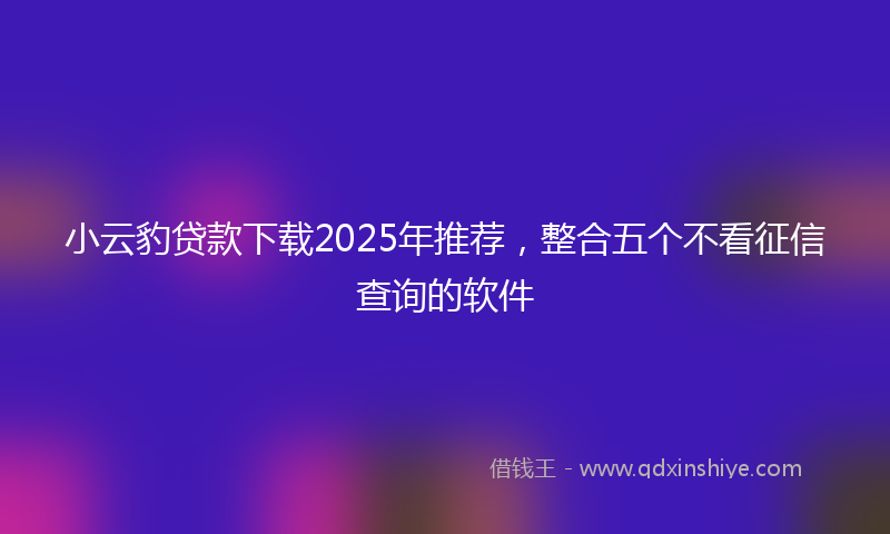 小云豹贷款下载2025年推荐，整合五个不看征信查询的软件
