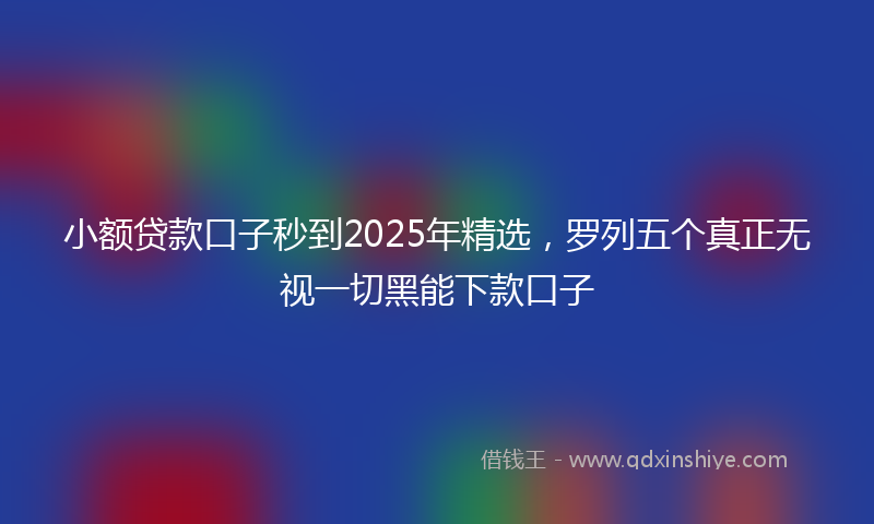小额贷款口子秒到2025年精选，罗列五个真正无视一切黑能下款口子