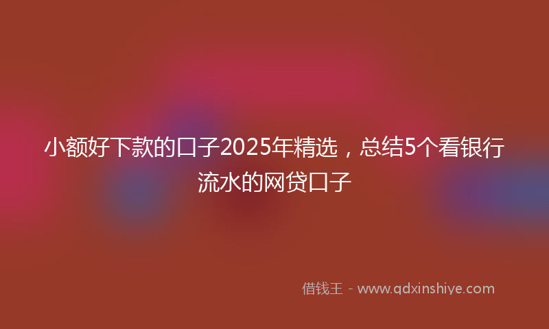 小额好下款的口子2025年精选，总结5个看银行流水的网贷口子