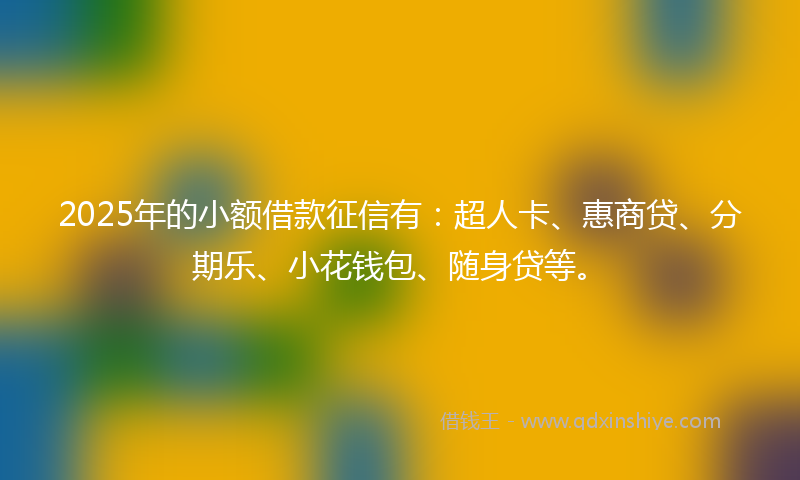 2025年的小额借款征信有：超人卡、惠商贷、分期乐、小花钱包、随身贷等。