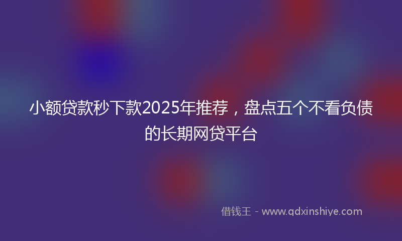 小额贷款秒下款2025年推荐，盘点五个不看负债的长期网贷平台