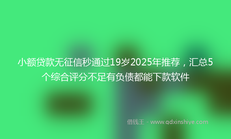 小额贷款无征信秒通过19岁2025年推荐，汇总5个综合评分不足有负债都能下款软件