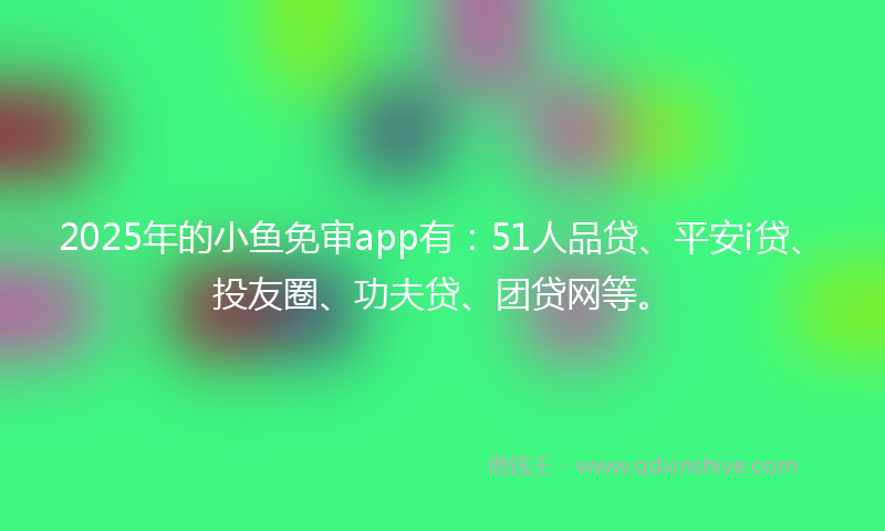 2025年的小鱼免审app有：51人品贷、平安i贷、投友圈、功夫贷、团贷网等。