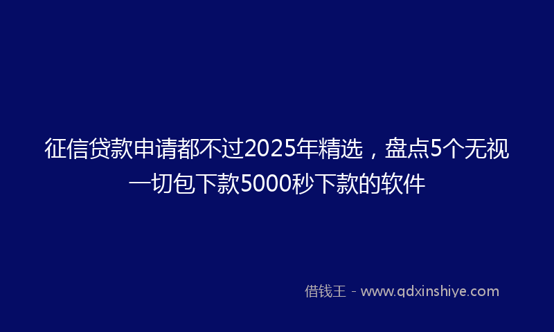 征信贷款申请都不过2025年精选，盘点5个无视一切包下款5000秒下款的软件