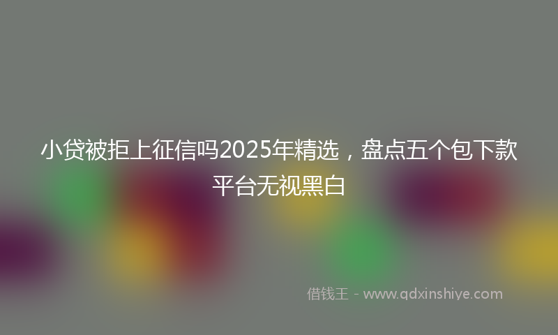 小贷被拒上征信吗2025年精选，盘点五个包下款平台无视黑白