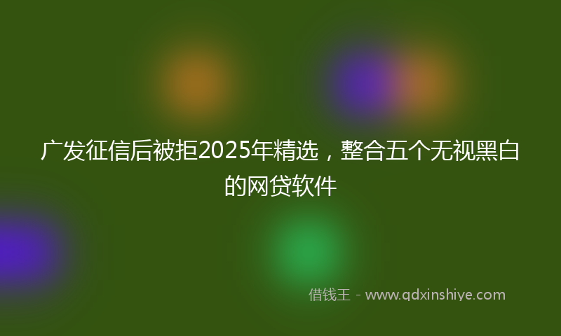 广发征信后被拒2025年精选，整合五个无视黑白的网贷软件