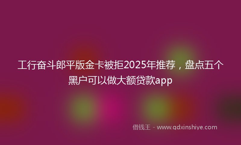 工行奋斗郎平版金卡被拒2025年推荐，盘点五个黑户可以做大额贷款app