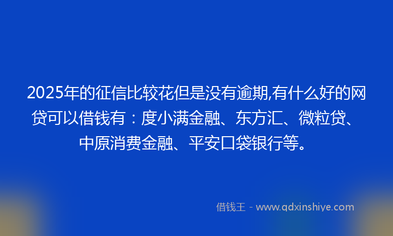 2025年的征信比较花但是没有逾期,有什么好的网贷可以借钱有：度小满金融、东方汇、微粒贷、中原消费金融、平安口袋银行等。