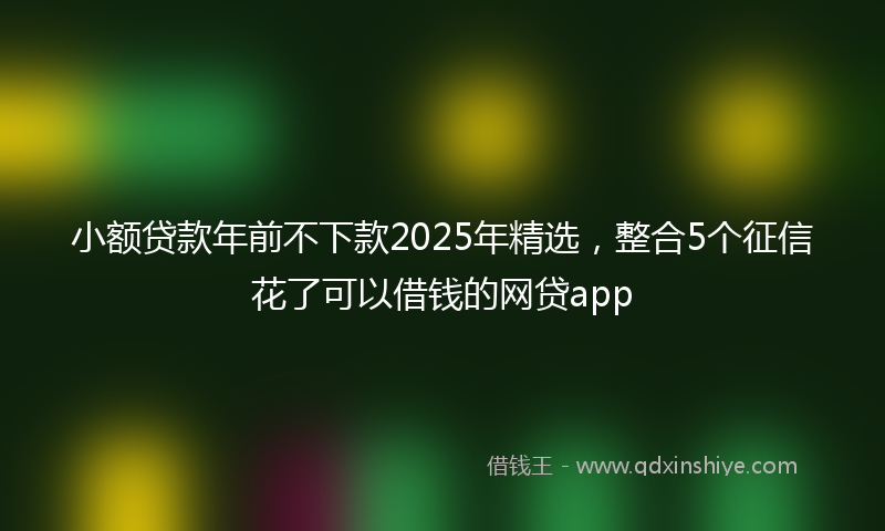 小额贷款年前不下款2025年精选，整合5个征信花了可以借钱的网贷app