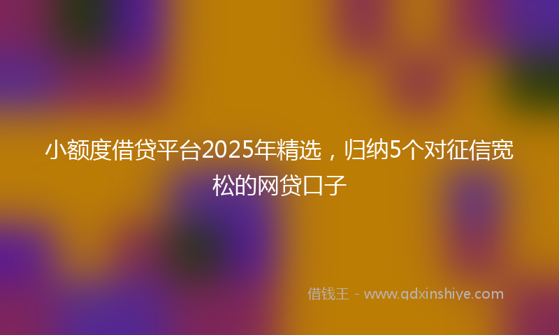 小额度借贷平台2025年精选，归纳5个对征信宽松的网贷口子