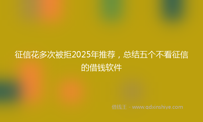 征信花多次被拒2025年推荐，总结五个不看征信的借钱软件