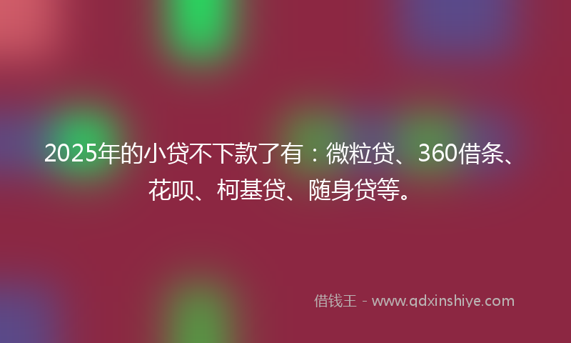 2025年的小贷不下款了有：微粒贷、360借条、花呗、柯基贷、随身贷等。