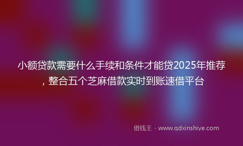 小额贷款需要什么手续和条件才能贷2025年推荐，整合五个芝麻借款实时到账速借平台