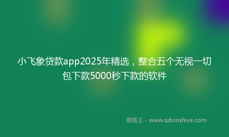 小飞象贷款app2025年精选，整合五个无视一切包下款5000秒下款的软件