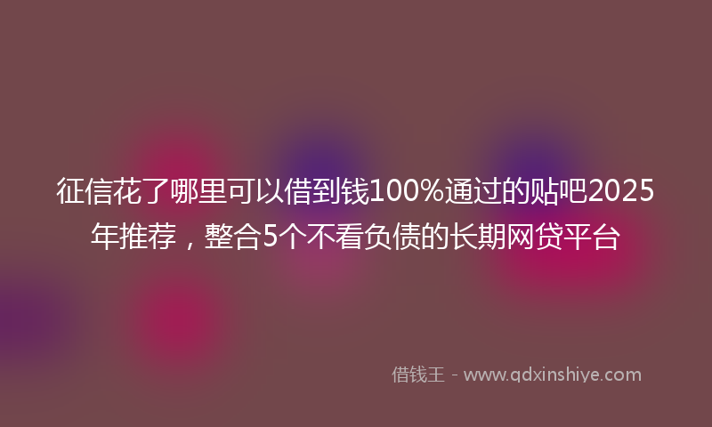征信花了哪里可以借到钱100%通过的贴吧2025年推荐，整合5个不看负债的长期网贷平台