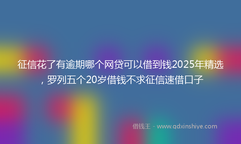 征信花了有逾期哪个网贷可以借到钱2025年精选，罗列五个20岁借钱不求征信速借口子