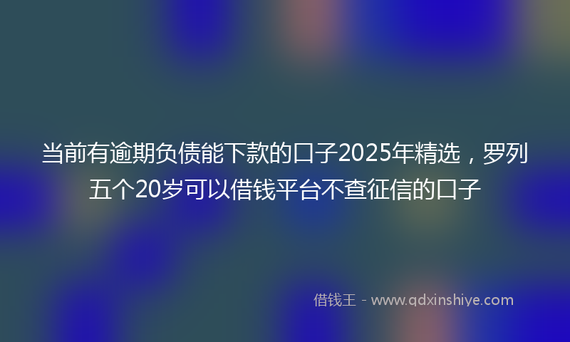 当前有逾期负债能下款的口子2025年精选，罗列五个20岁可以借钱平台不查征信的口子