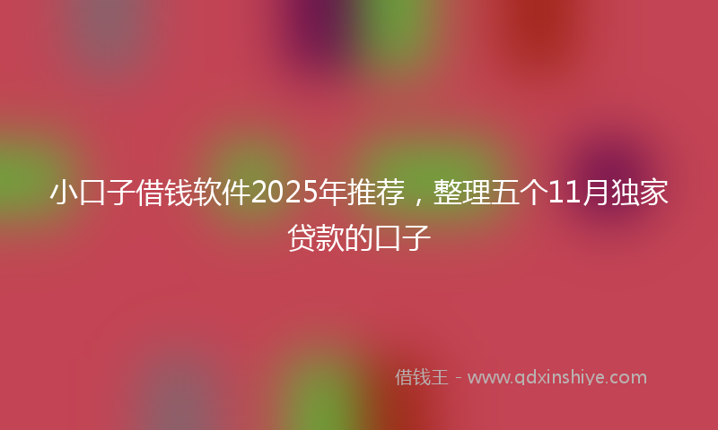 小口子借钱软件2025年推荐，整理五个11月独家贷款的口子