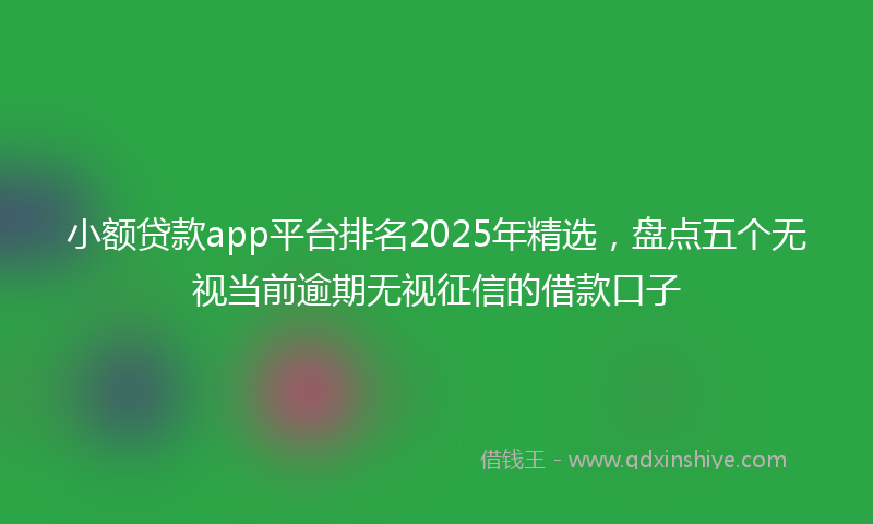 小额贷款app平台排名2025年精选，盘点五个无视当前逾期无视征信的借款口子