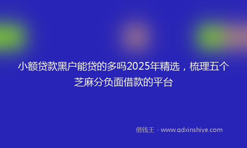 小额贷款黑户能贷的多吗2025年精选，梳理五个芝麻分负面借款的平台