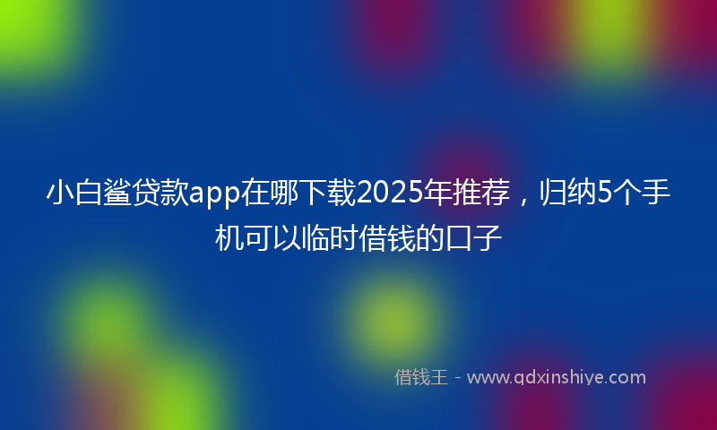 小白鲨贷款app在哪下载2025年推荐，归纳5个手机可以临时借钱的口子