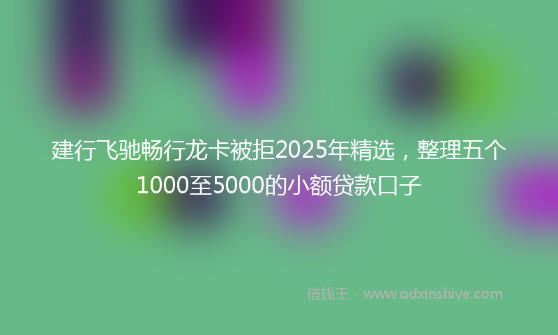 建行飞驰畅行龙卡被拒2025年精选，整理五个1000至5000的小额贷款口子