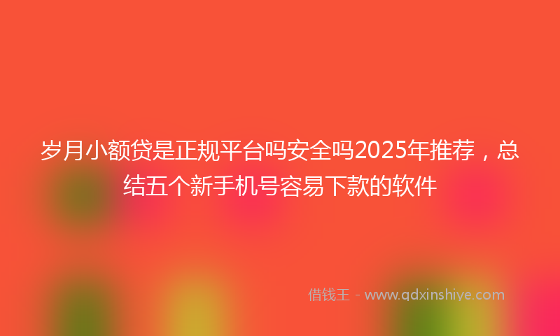 岁月小额贷是正规平台吗安全吗2025年推荐，总结五个新手机号容易下款的软件