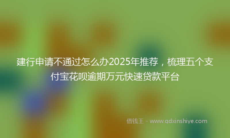 建行申请不通过怎么办2025年推荐，梳理五个支付宝花呗逾期万元快速贷款平台