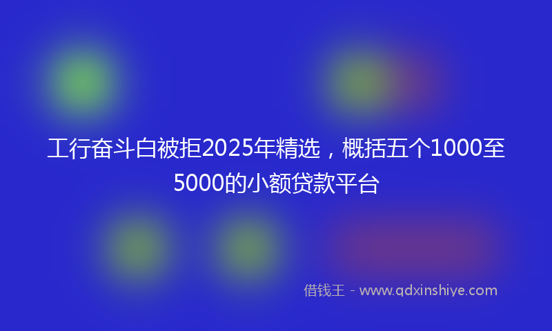 工行奋斗白被拒2025年精选，概括五个1000至5000的小额贷款平台