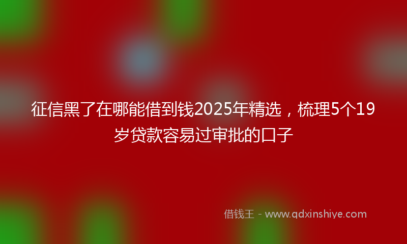 征信黑了在哪能借到钱2025年精选，梳理5个19岁贷款容易过审批的口子