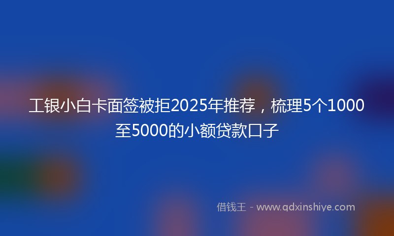 工银小白卡面签被拒2025年推荐，梳理5个1000至5000的小额贷款口子